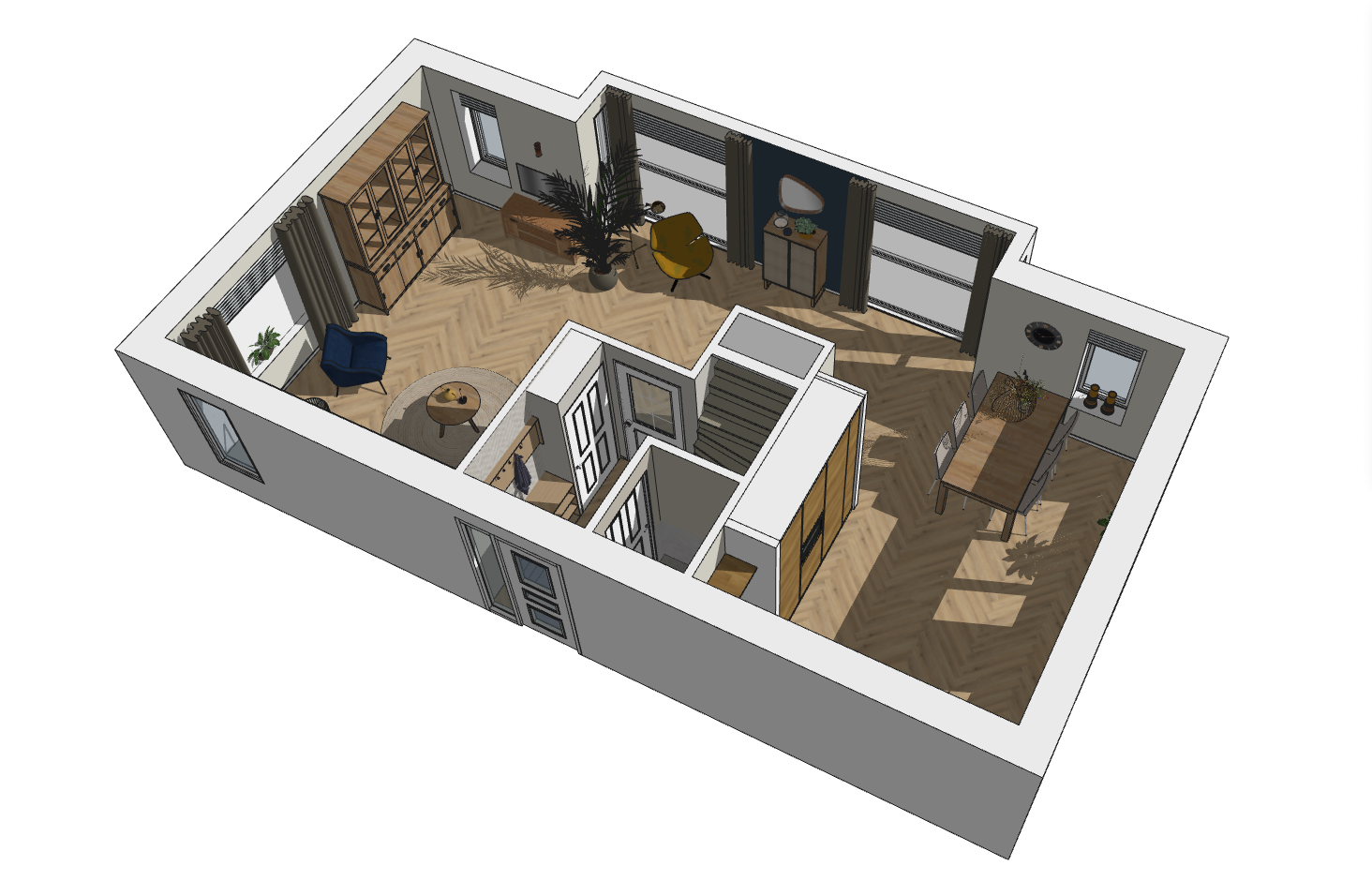 3D tekening woonhuis